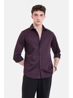 Snitch - Purple Solid Full Sleeves Slim Casual Shirt for Men