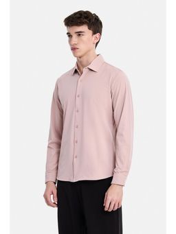 Snitch - Pastel Pink Solid Full Sleeves Regular Casual Shirt for Men
