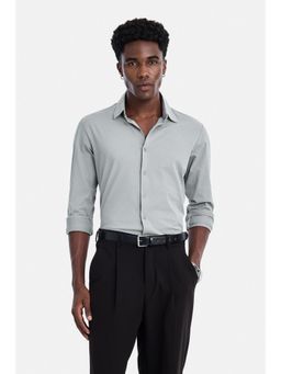 Snitch - Grey Solid Full Sleeves Regular Casual Shirt for Men