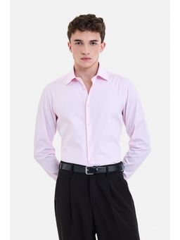 Snitch - Light Pink Herringbone Full Sleeves Slim Formal Shirt for Men