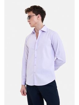 Snitch - Lilac Herringbone Full Sleeves Slim Casual Shirt for Men