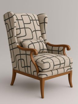 JABRIX - Modern Wingback Accent Chair with Cushion