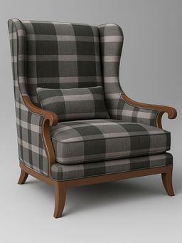 JABRIX - Elegant Wingback Accent Chair In Premium Velvet Fabric With Cushion
