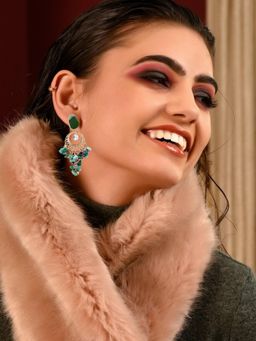 Odette - Women Green Clustered Earrings