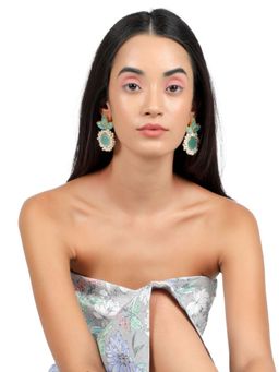 Odette - Women Floral Stunning Light Blue Statement Earrings