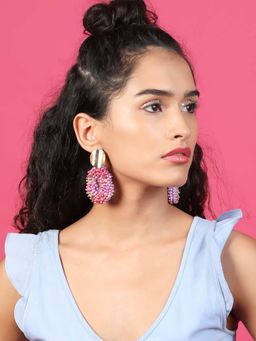 Odette - Women Pink Gorgeous Beaded Earrings