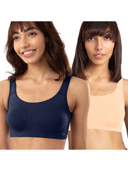 Nykd by Nykaa - Po 2 Soft Cup Easy-peasy Slip-on Bra- Nyb113 Peacoat & Skin