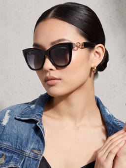 Guess - Grey Plastic Uv Protection Full Rim Sunglass for Women-GUS001815205BSG (52)