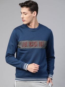 Alcis - Men Navy Blue Printed Sports Sweatshirt