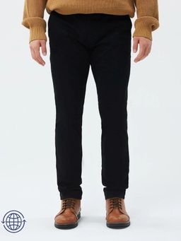GAP - Men Black Cotton Solid Skinny Fit Casual Trouser