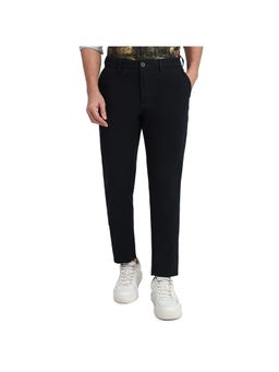 ColorPlus - Men Black Cotton Blend Solid Slim Fit Casual Trouser