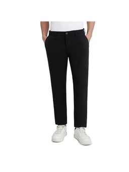 ColorPlus - Men Black Cotton Blend Solid Slim Fit Casual Trouser