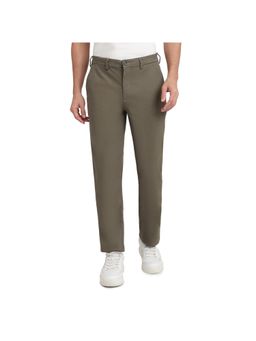 ColorPlus - Men Green Cotton Blend Solid Regular Fit Casual Trouser