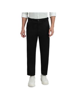 ColorPlus - Men Black Pure Cotton Solid Regular Fit Casual Trouser