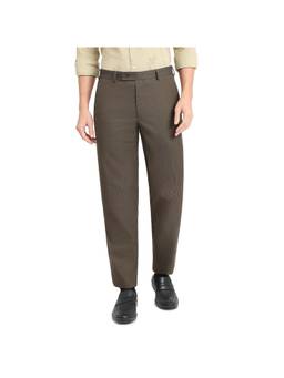 Park Avenue - Men Brown Polyviscose Woven Slim Fit Formal Trouser