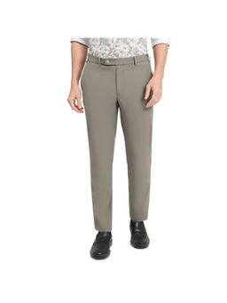 Park Avenue - Men Khaki Polyviscose Solid Slim Fit Formal Trouser