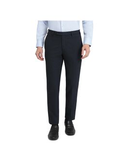 Park Avenue - Men Blue Polyviscose Solid Slim Fit Formal Trouser