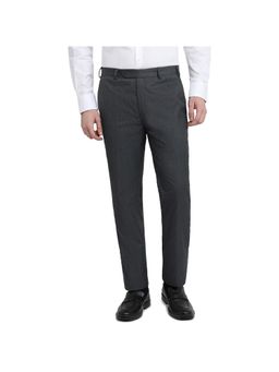 Raymond - Men Grey Polyviscose Solid Tailored Fit Formal Trouser
