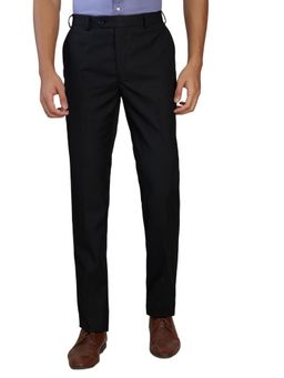 Raymond - Men Black Polyviscose Solid Tailored Fit Formal Trouser