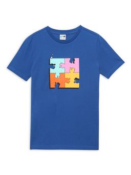 Puma - Classics Piece It Up Boy's Blue T-Shirt