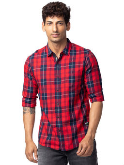 Spykar - Red Full Sleeves Cotton Bamboo Shirt for Men