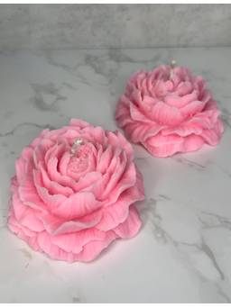 atorakushon - Pink Peony Flower Scented Candle Decoration (Pack of 2)