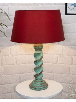 Homesake - Rope Algae Bedside Table Lamp Red Shade