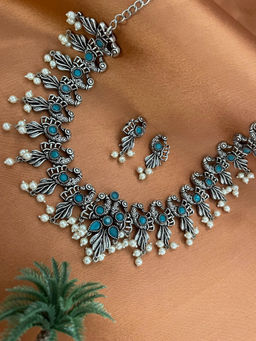 Digital Dress Room - Banjara Peacock and Enamel with Pearl Jewellery Set