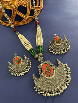 Digital Dress Room - Banjara Peacock/Kundan and Beads with Pearl Jewellery Set