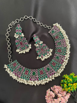 Digital Dress Room - Banjara Multi-Color Enamel with Pearl Jewellery Set