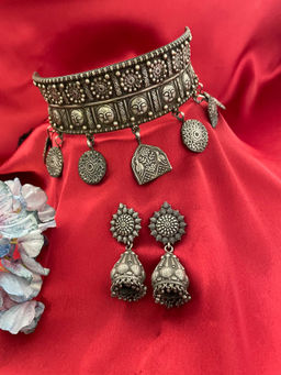 Digital Dress Room - Banjara Sun Face and Flower with Birds Design Jewellery Set