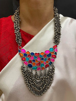 Digital Dress Room - Banjara Multi-Color Enamel Layered Jewellery Set