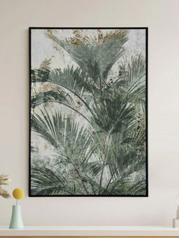At Home by Nilkamal - Palm Leaves Decorative Wall Painting (Green)