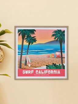 At Home by Nilkamal - Ocean Beach California Canvas Wall Painting (Multicolor)