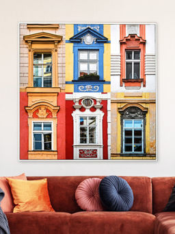 At Home by Nilkamal - Windows of Prague Canvas Wall Painting (Multicolor)