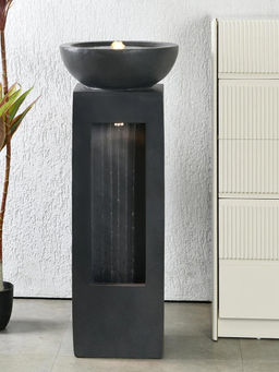At Home by Nilkamal - Decorative Bowl on Stand Water Fountain (Grey)