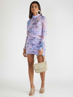 Deme - Purple Printed Mini Dress