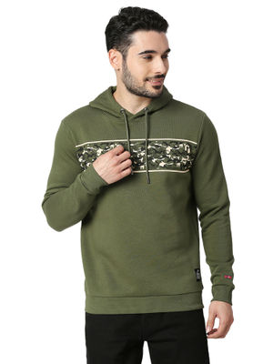 Green Regular Fit  Long Sleeves Men's Hoodie by Being Human Clothing main image 1