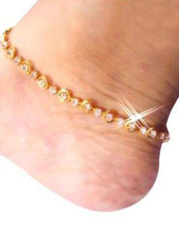 Priyaasi - Gold-Plated Multi-Color Stones Studded Anklet