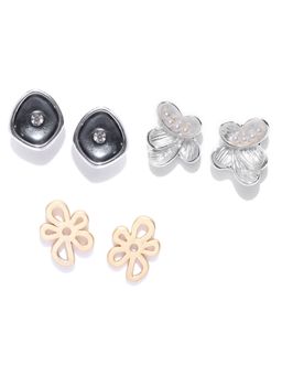 PRITA - Multi-Colour Casual Wear Stud Earrings (Set of 3)
