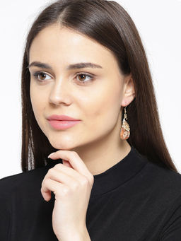 Priyaasi - Stone Studded Peacock Shaped Drop Earrings