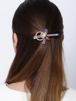 Priyaasi - Purple Floral Embellished Alligator Hair Clip
