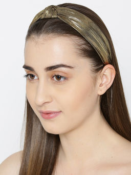 Priyaasi - Gold Shiny Finish Cross Knot Hairband