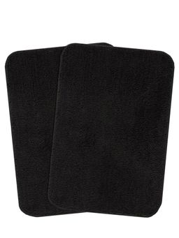 Saral Home - Black Microfiber Anti Skid Bath Mat 35x50 cm (Pack of 2)