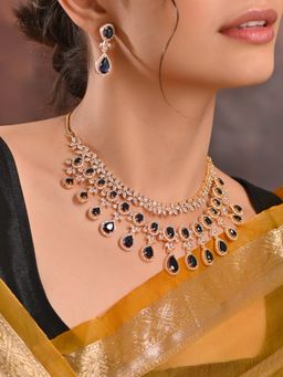 Fida - Blue Ad Stone Layered Jewellery Set