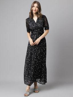 Latin Quarters - Half Sleeve Polyester Maxi Dress