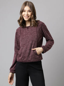 Latin Quarters - Women Wine Color Textured Top