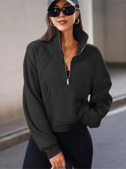 KOTTY - Women Black Solid Sweatshirt