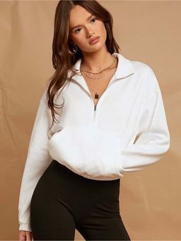 KOTTY - Women White Solid Sweatshirt