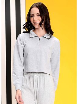 KOTTY - Women Grey Solid Sweatshirt